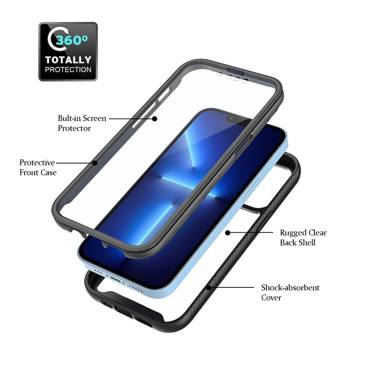 For iPhone 13 Pro Starry Sky Solid Color Series Shockproof PC + TPU Case with PET Film (Black)