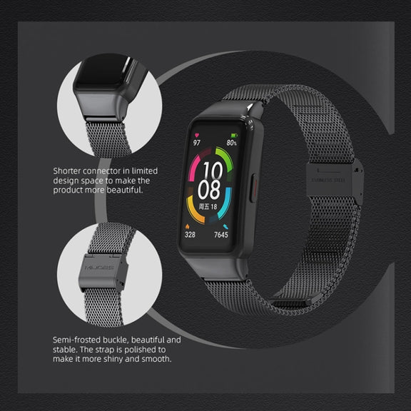 For Huawei Band 6 / Honor Band 6 / 7 MIJOBS Milan Stainless Steel Watch Band(Silver) - Watch Bands by MIJOBS