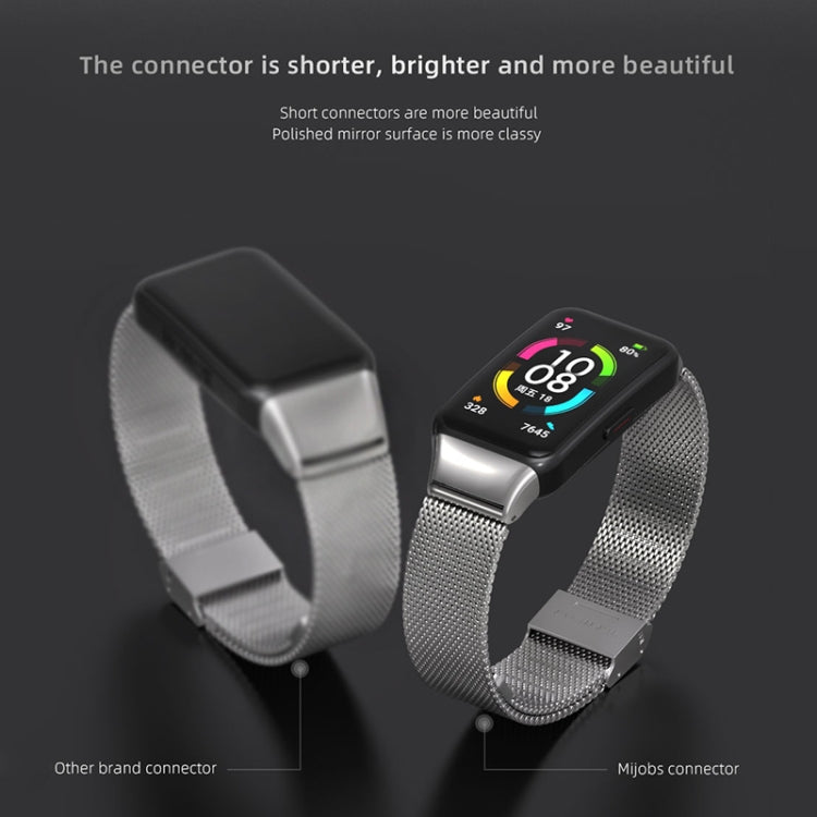 For Huawei Band 6 / Honor Band 6 / 7 MIJOBS Milan Stainless Steel Watch Band(Silver) - Watch Bands by MIJOBS
