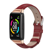 For Huawei Band 6 / Honor Band 6 / 7 MIJOBS Cowhide Leather Watch Band(Rose Gold) - Watch Bands by MIJOBS