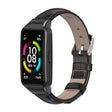 For Huawei Band 6 / Honor Band 6 / 7 MIJOBS Cowhide Leather Watch Band(Bamboo Joint Black) - Watch Bands by MIJOBS