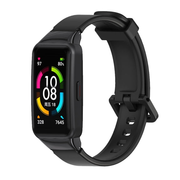 For Huawei Band 6 / Honor Band 6 / 7 MIJOBS Universal Breathable Silicone Watch Band(Black) - Watch Bands by MIJOBS