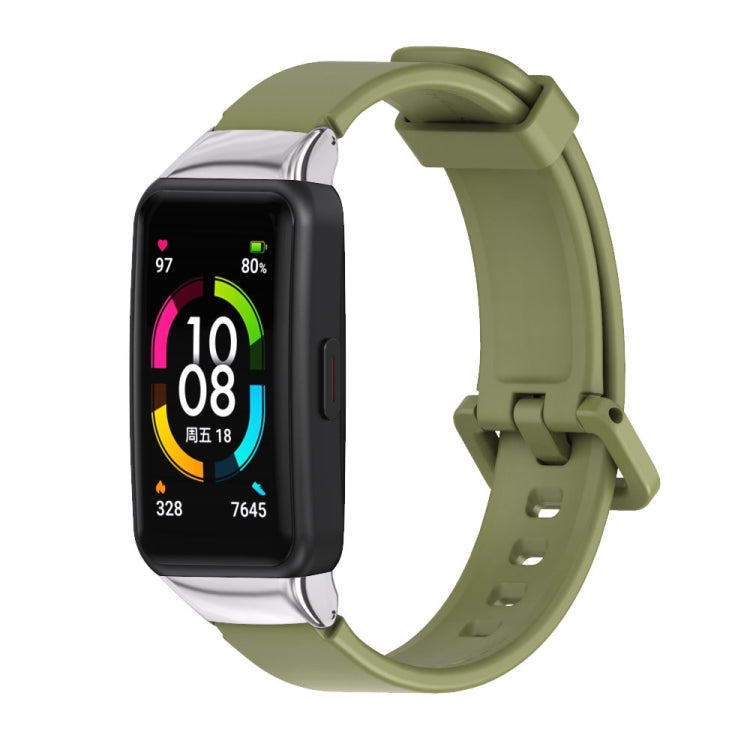 For Huawei Band 6 / Honor Band 6 / 7 MIJOBS Universal Breathable Silicone Watch Band(Green) - Watch Bands by MIJOBS