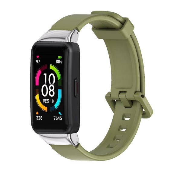 For Huawei Band 6 / Honor Band 6 / 7 MIJOBS Universal Breathable Silicone Watch Band(Green) - Watch Bands by MIJOBS
