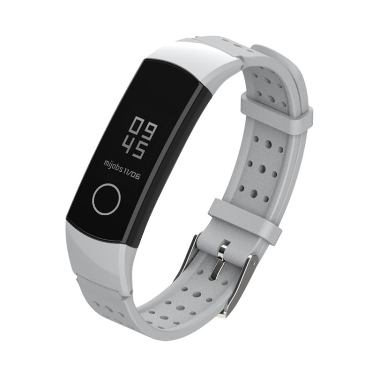 For Honor Band 4 / 5 MIJOBS Breathable Silicone Watch Band with Hole(Grey) - Watch Bands by MIJOBS