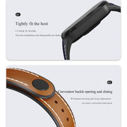 For Xiaomi Mi Band 5/6/7 MIJOBS TPU + Leather Watch Band(Brown+Black) - Watch Bands by MIJOBS