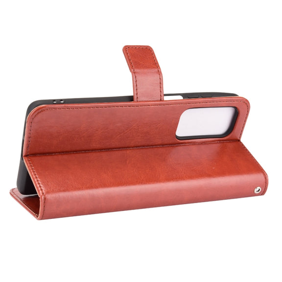 For Motorola Edge 2021 Crazy Horse Texture Horizontal Flip Leather Case with Holder & Card Slots & Lanyard(Brown)