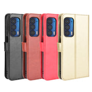 For Motorola Edge 2021 Crazy Horse Texture Horizontal Flip Leather Case with Holder & Card Slots & Lanyard(Brown)