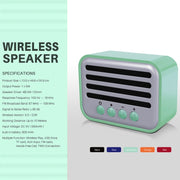 New Rixing NR-102 Mini TWS Bluetooth Speaker(Light Green)