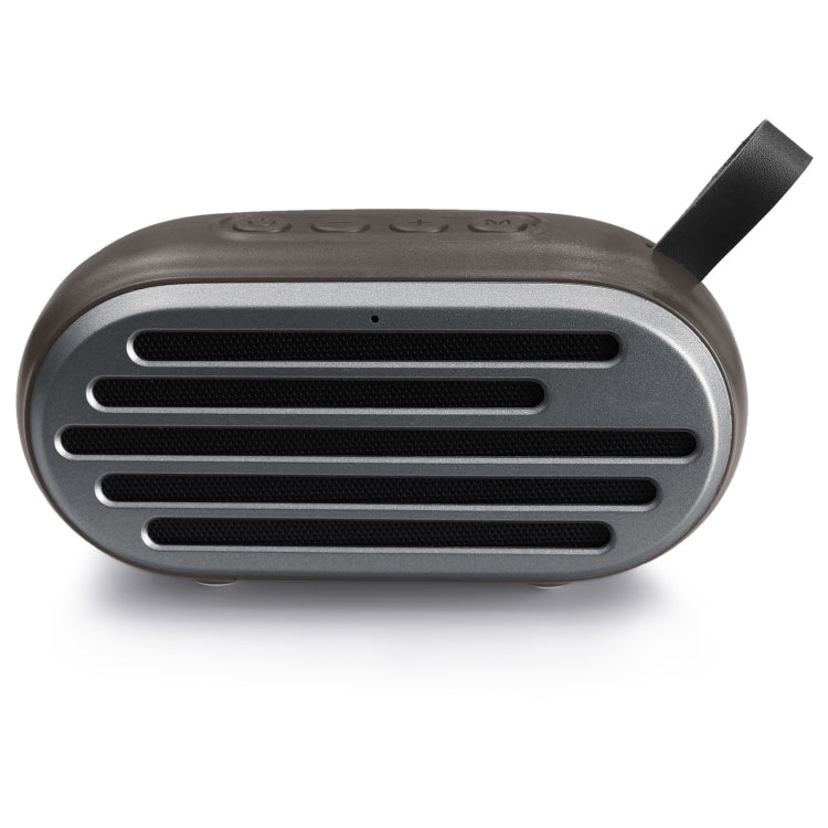 New Rixing NR-105 Mini TWS Metal Bluetooth Speaker Support Hands-free Call / FM(Brown)