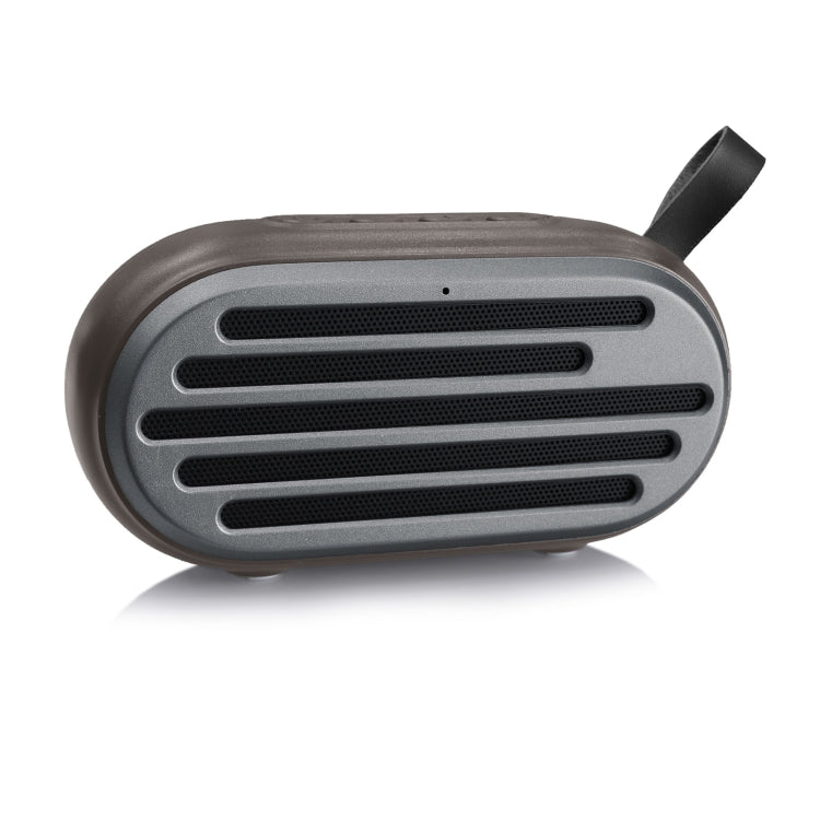 New Rixing NR-105 Mini TWS Metal Bluetooth Speaker Support Hands-free Call / FM(Brown)