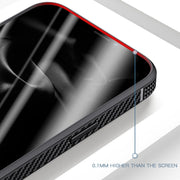 For iPhone 13 Pro Max MG Series Carbon Fiber TPU + Clear PC Four-corner Airbag Shockproof Case (Red)
