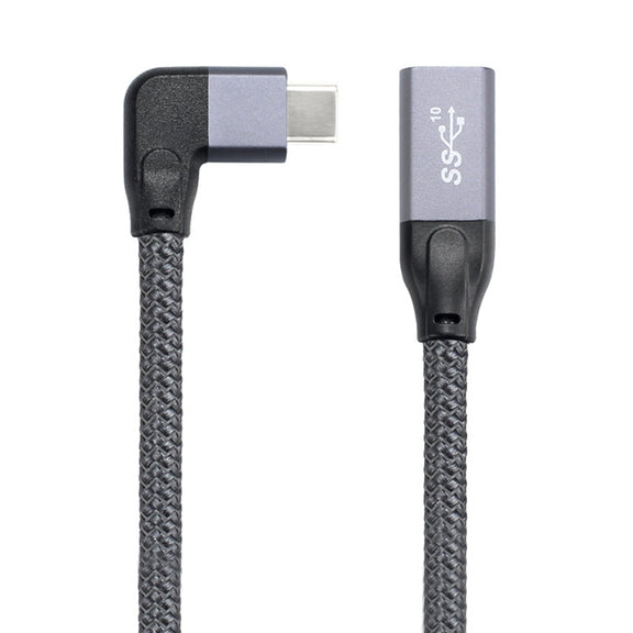 100W USB-C / Type-C Elbow Male to USB-C / Type-C Female Full-function Data Extension Cable, Cable Length:0.5m