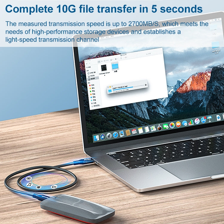 100W USB-C / Type-C 4.0 Male to USB-C / Type-C 4.0 Male Full-function Data Cable for Thunderbolt 3, Cable Length:1m