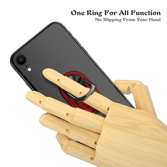 Universal Sticky 360-degree Rotatable Magnetic Ring Holder(Red)