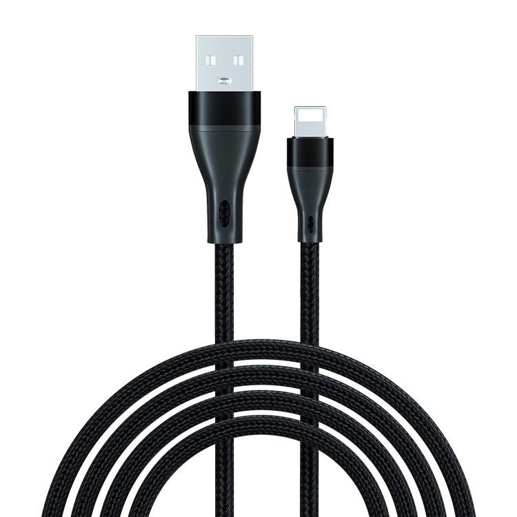 ADC-001 3A USB to 8 Pin Weave Fast Charging Data Cable, Length:1m(Black)