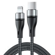 ADC-003 USB-C / Type-C to 8 Pin PD Fast Charging Weave Data Cable for iPhone, iPad, Length:1m(Grey)