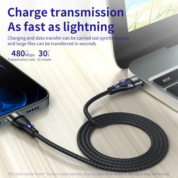 ADC-003 USB-C / Type-C to 8 Pin PD Fast Charging Weave Data Cable for iPhone, iPad, Length:1m(Grey)