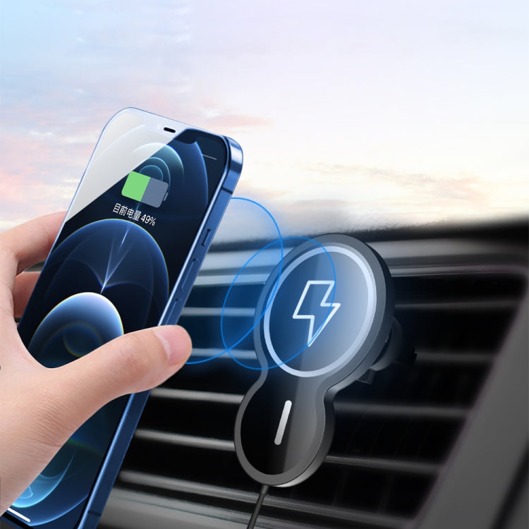 W34 Inverted Gourd-shaped Magnetic Car Wireless Charger Mobile Phone Holder(Blue)