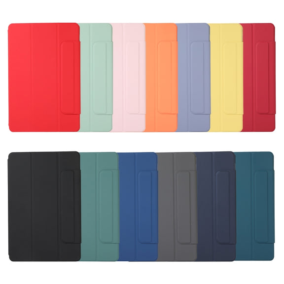 For Xiaomi Pad 5 / Pad 5 Pro Solid Color Magnetic Buckle Horizontal Flip Leather Case with Holder(Dark Blue)