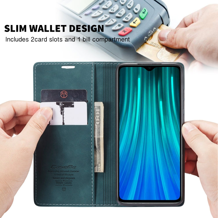 For Xiaomi Redmi Note 8 Pro CaseMe-013 Multifunctional Horizontal Flip Leather Case with Card Slot & Holder & Wallet(Blue)