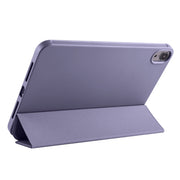 For iPad mini 6 / mini 2024 Honeycomb TPU Leather Tablet Case with 3-Folding Holder(Lavender Gray)