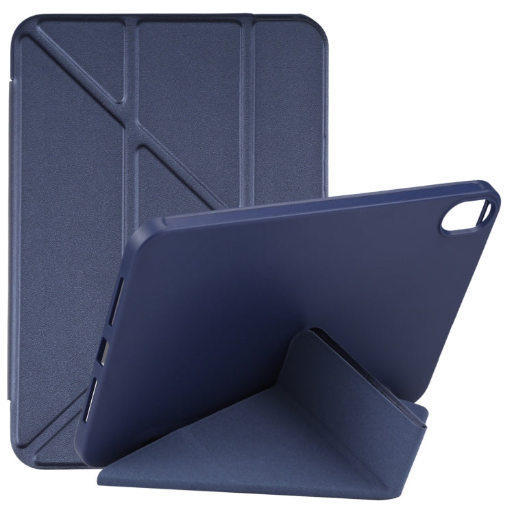 For iPad mini 6 / mini 2024 TPU Horizontal Deformation Flip Leather Tablet Case with Holder(Dark Blue)