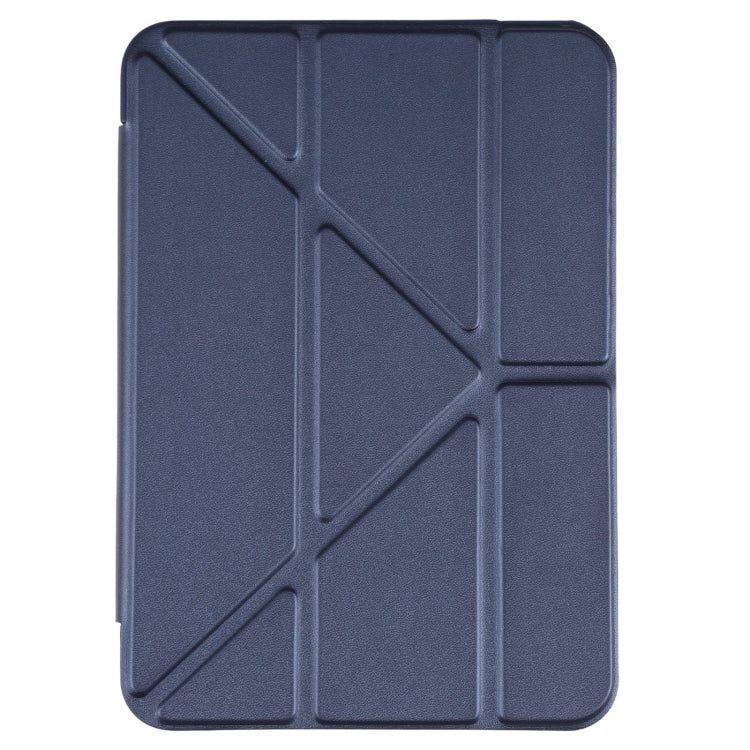 For iPad mini 6 / mini 2024 TPU Horizontal Deformation Flip Leather Tablet Case with Holder(Dark Blue)