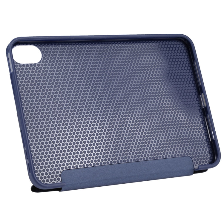 For iPad mini 6 / mini 2024 TPU Horizontal Deformation Flip Leather Tablet Case with Holder(Dark Blue)