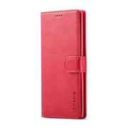For Galaxy Note 10 Plus LC.IMEEKE Calf Texture Horizontal Flip Leather Case, with Holder & Card Slots & Wallet(Rose Red)