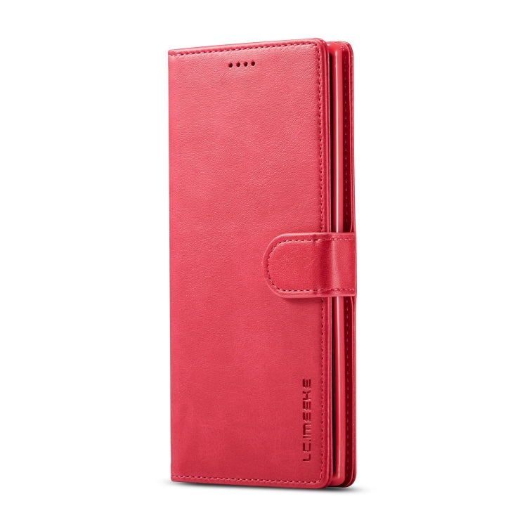 For Galaxy Note 10 Plus LC.IMEEKE Calf Texture Horizontal Flip Leather Case, with Holder & Card Slots & Wallet(Rose Red)