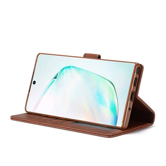 For Galaxy Note 10 Plus LC.IMEEKE Calf Texture Horizontal Flip Leather Case, with Holder & Card Slots & Wallet(Rose Red)