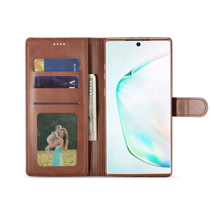 For Galaxy Note 10 Plus LC.IMEEKE Calf Texture Horizontal Flip Leather Case, with Holder & Card Slots & Wallet(Rose Red)