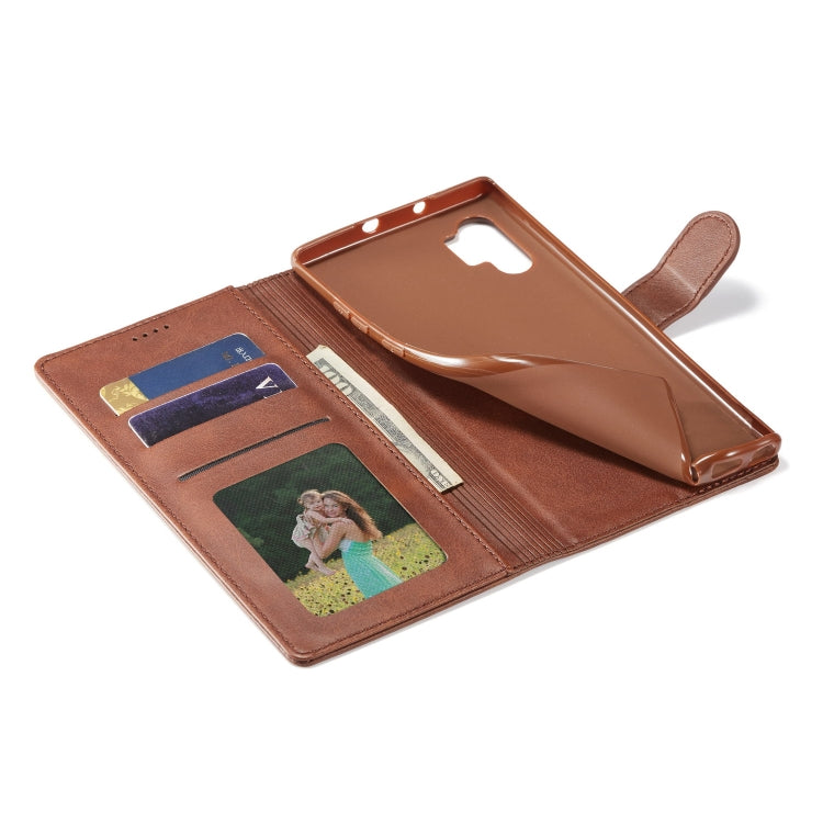 For Galaxy Note 10 Plus LC.IMEEKE Calf Texture Horizontal Flip Leather Case, with Holder & Card Slots & Wallet(Rose Red)
