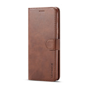 For Galaxy A6 Plus (2018) LC.IMEEKE Calf Texture Horizontal Flip Leather Case, with Holder & Card Slots & Wallet(Brown)