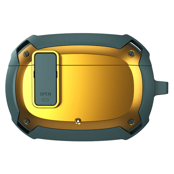 Bumblebee Armor Earphone Protective Case with Switch & Hook For Beats Studio Buds(Green + Yellow)