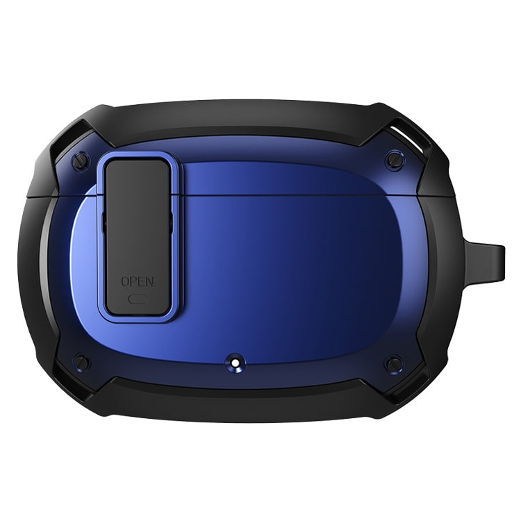 Bumblebee Armor Earphone Protective Case with Switch & Hook For Beats Studio Buds(Black + Blue)