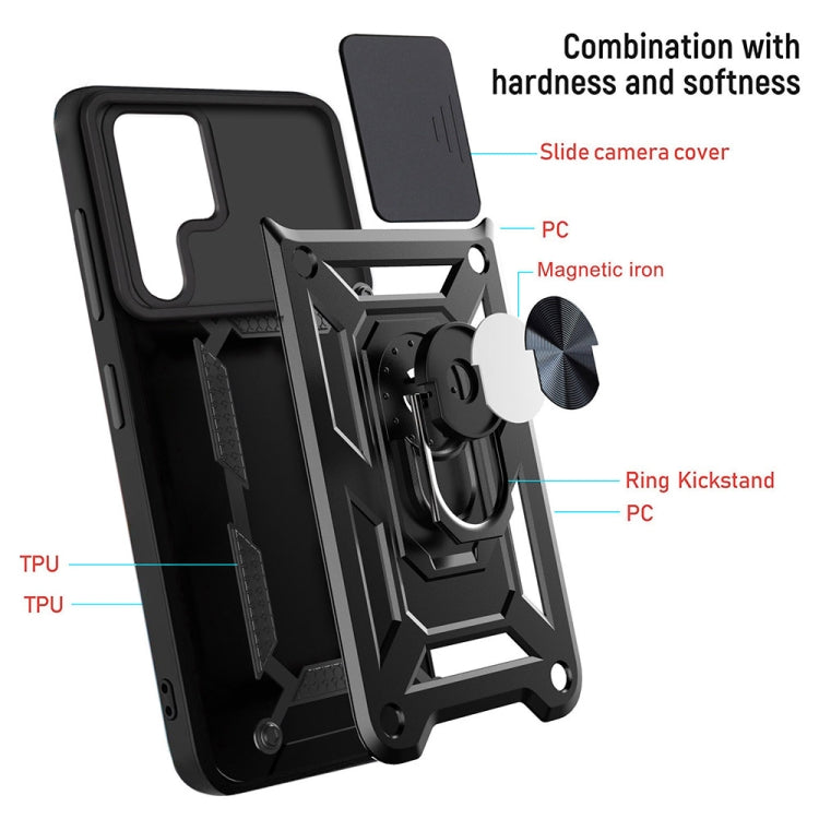 For Samaung Galaxy S22 Ultra 5G Sliding Camera Cover Design TPU+PC Protective Case(Blue)