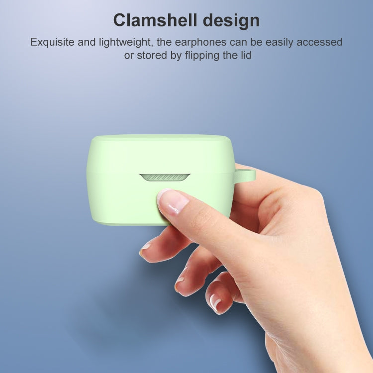 Wireless Earphone Silicone Protective Case with Hook for JBL T280TWS X(Dark Green)