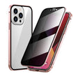 For iPhone 13 Pro Anti-peeping Magnetic Metal Frame Double-sided Tempered Glass Phone Case (Pink) - iPhone 13 Pro Cases by PMC TechLife | Online Shopping South Africa | PMC TechLife | Buy Now Pay Later Mobicred