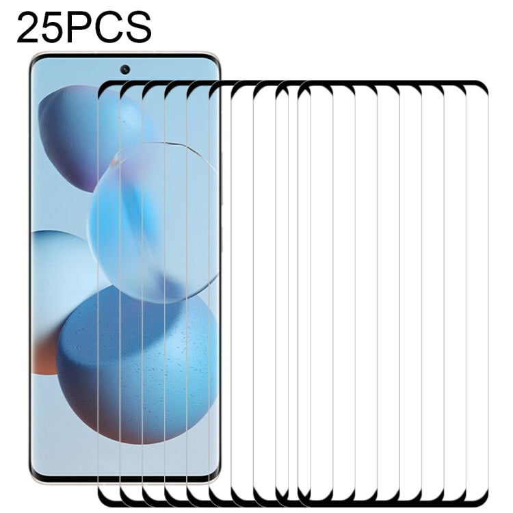 For Xiaomi Civi 25 PCS 3D Curved Edge Full Screen Tempered Glass Film(Black)