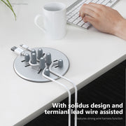 R-JUST BJ15 Aluminum Alloy Adjustable Magnetic Multi-function Disc Data Cable Storage Fixed Base Mobile Phone Laptop Bracket(Silver Gray)