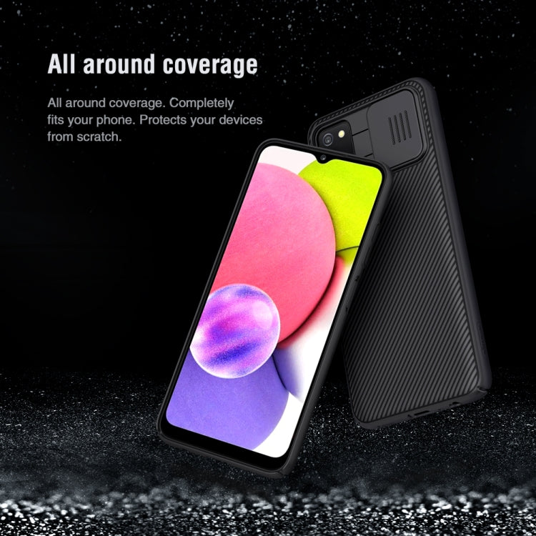 For Samsung Galaxy A03s / A037G NILLKIN Black Mirror Series PC Camshield Full Coverage Dust-proof Scratch Resistant Case(Black)