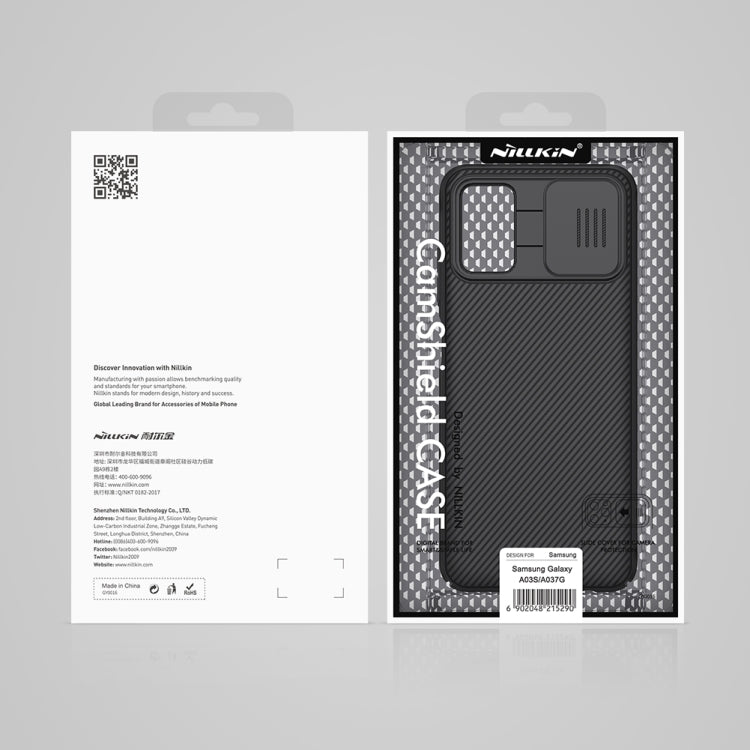 For Samsung Galaxy A03s / A037G NILLKIN Black Mirror Series PC Camshield Full Coverage Dust-proof Scratch Resistant Case(Black)