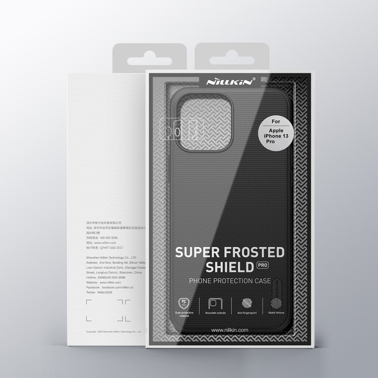 For iPhone 13 Pro NILLKIN Frosted Shield Pro Magnetic Magsafe Phone Case (Black)