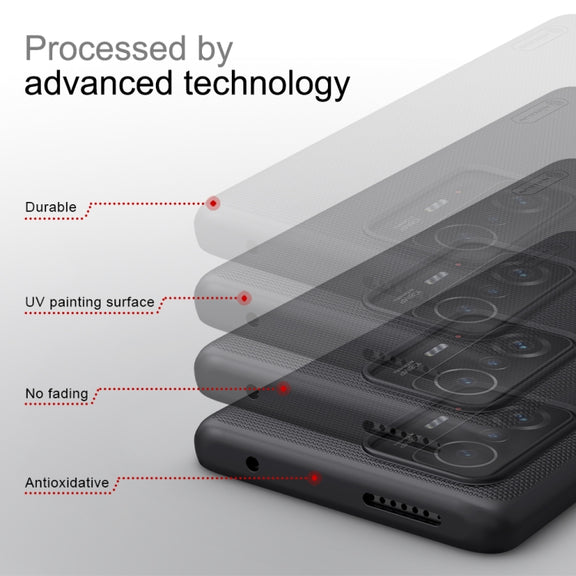 For Xiaomi Mi 11T / 11T Pro NILLKIN Frosted Concave-convex Texture PC Phone Protective Case(Black)