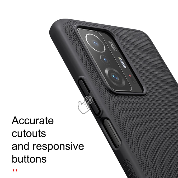 For Xiaomi Mi 11T / 11T Pro NILLKIN Frosted Concave-convex Texture PC Phone Protective Case(Black)