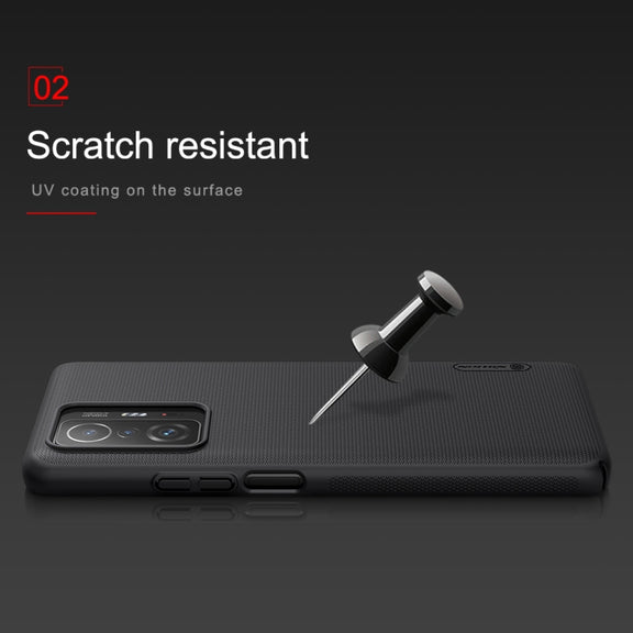 For Xiaomi Mi 11T / 11T Pro NILLKIN Frosted Concave-convex Texture PC Phone Protective Case(Black)