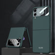 For Samsung Galaxy Z Flip3 5G GKK Integrated Ultra-thin Full Coverage Phone Flip Case(Dark Green) - Galaxy Phone Cases by GKK | Online Shopping South Africa | PMC TechLife | Buy Now Pay Later Mobicred