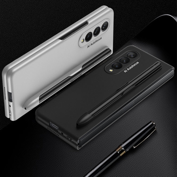 For Samsung Galaxy Z Fold3 5G GKK Ultra-thin Full Coverage Phone Flip Case with Pen Slot(Grey)
